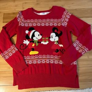 Disney “Ugly Christmas Sweater” Minnie & Mickey women’s size medium EUC